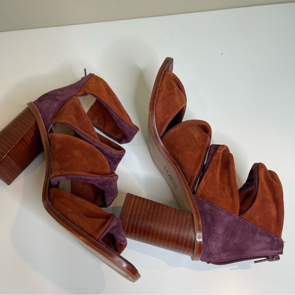 MADE red strappy block heel sandal shoes - Picture 3 of 8